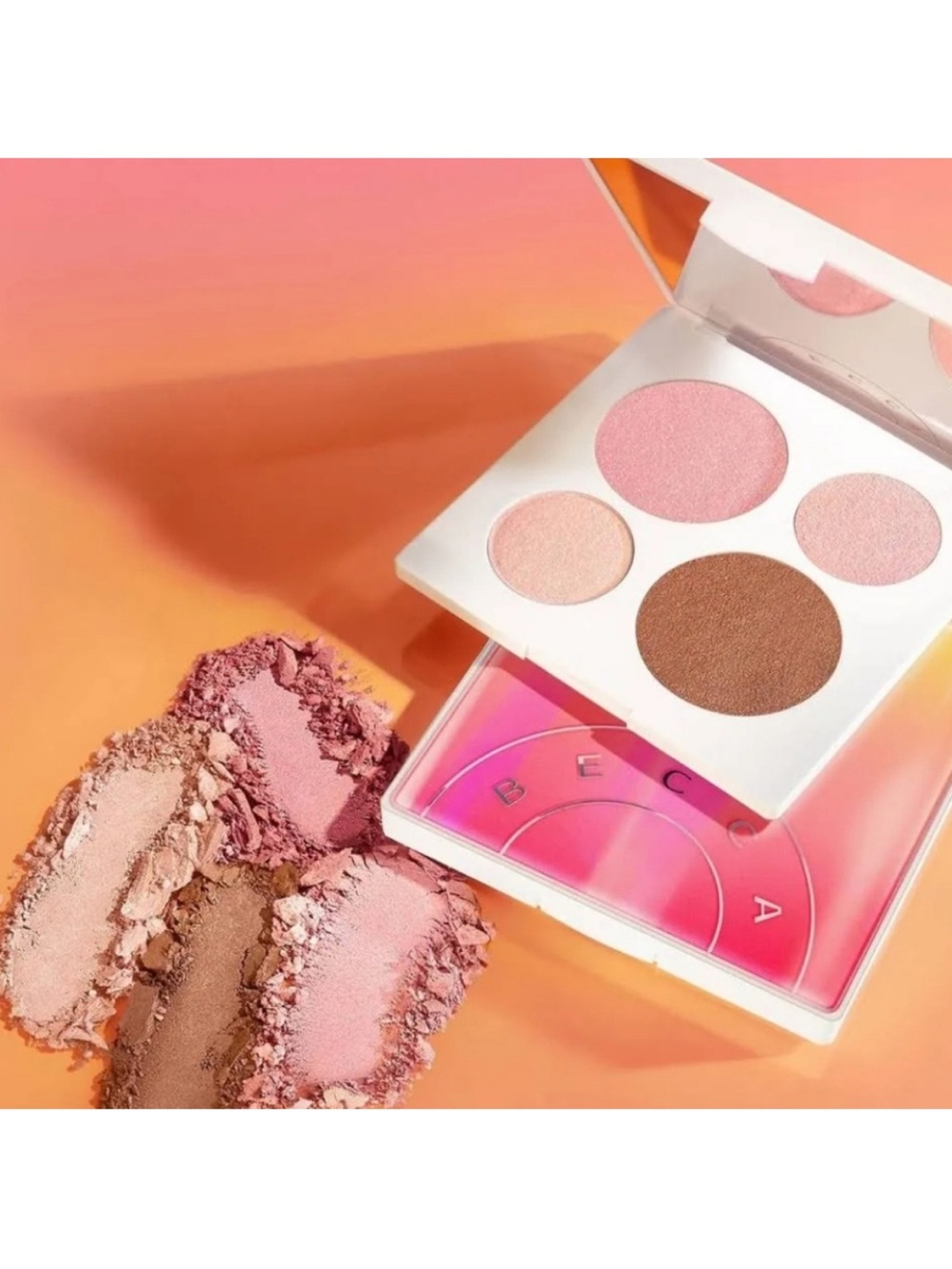 Becca Pink & Bronze Sunsetter Face Palette - Radiant Pink Glow